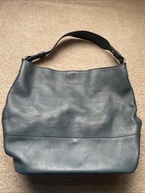 Shinola Teal Blue Leather Hobo Shoulder Bag